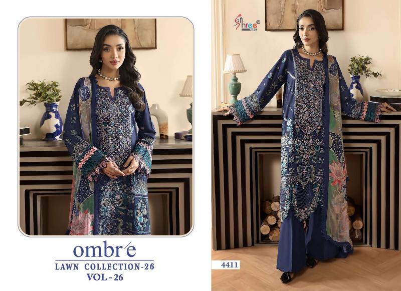 Shree fab ombre lawn vol-26 pakistani wholesale salwar kameez in karachi